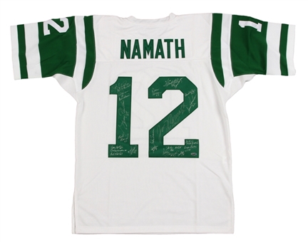 1969 Super Bowl Champion Jets Team Signed Road Jersey (24) Signatures Including Joe Namath